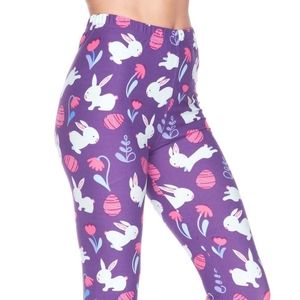 OS Purple Capri Easter Leggings
